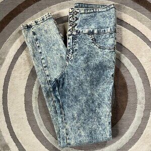 Y2K HAMMER  High Waisted Skinny Acid Wash Retro Stretch Jeans Girls Size 7